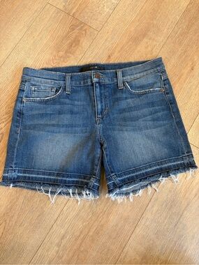 Joe’s Jeans Blue Denim Cutoff Shorts Women’s Size 29 Mid Rise Frayed Hem